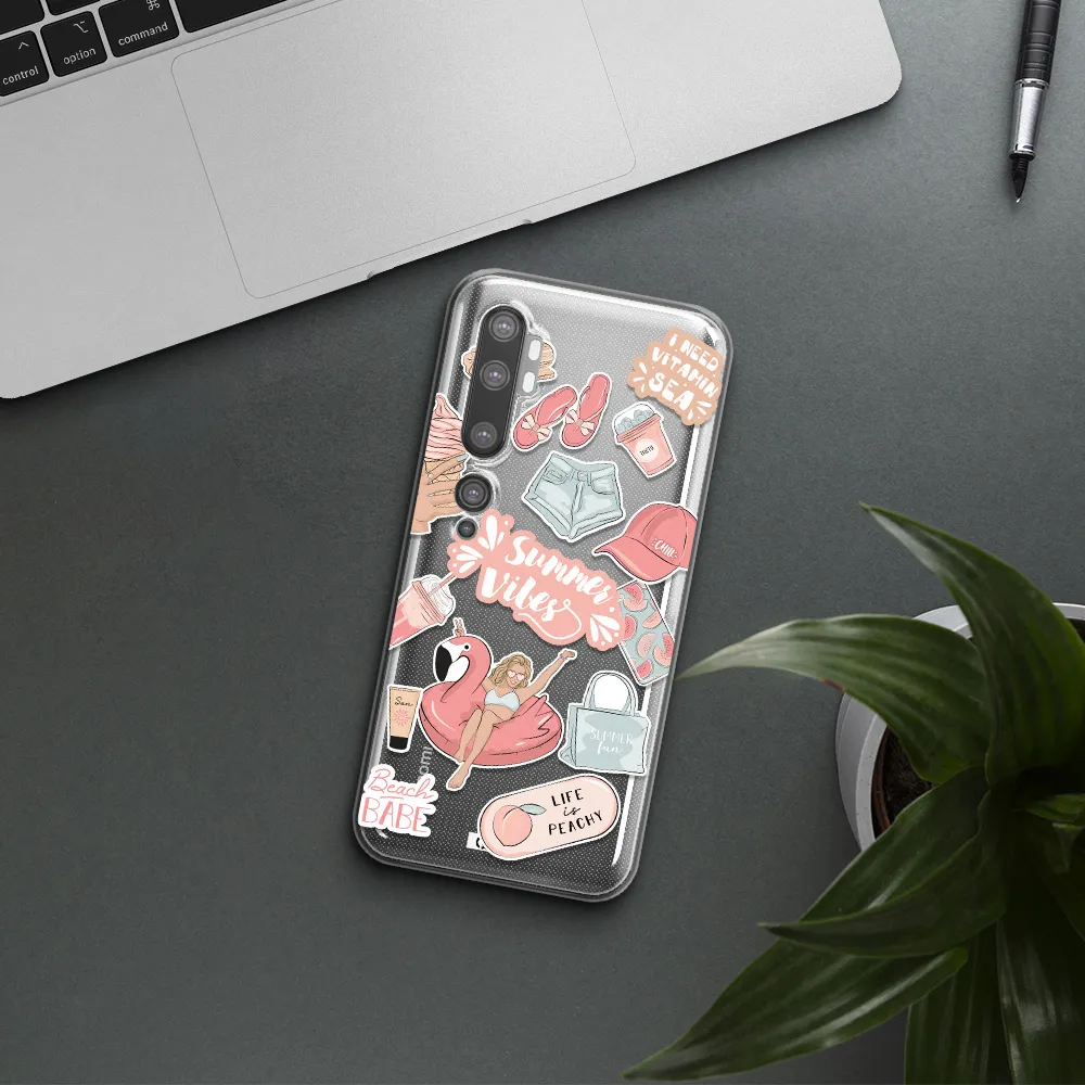 Summer Vibes Sticker Xiaomi Mi Note 10 Clear TPU Case