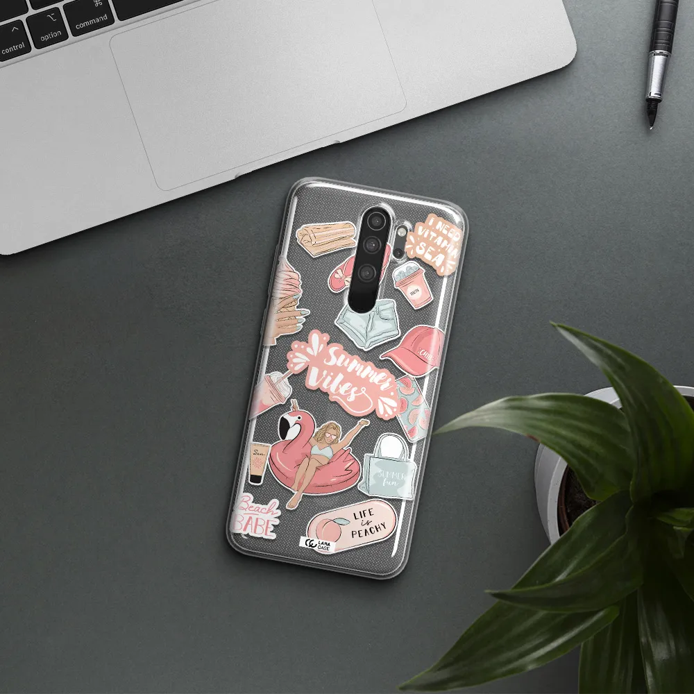 Summer Vibes Sticker Xiaomi Note 8 Pro Clear TPU Case
