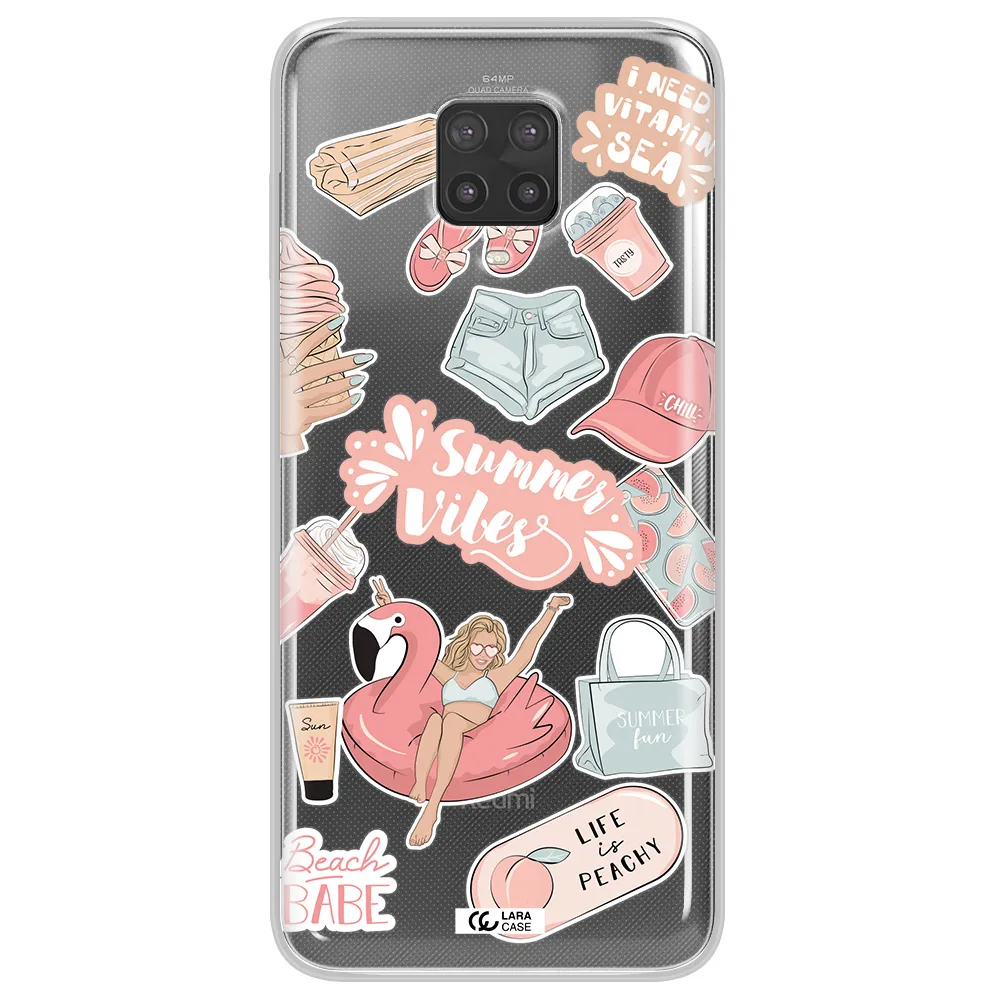Summer Vibes Sticker Xiaomi Note 9 Pro Clear TPU Case