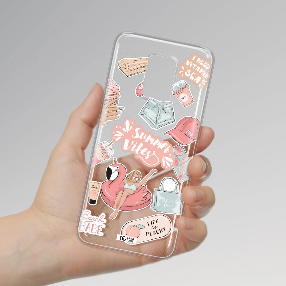Summer Vibes Sticker Xiaomi Note 9S Clear TPU Case