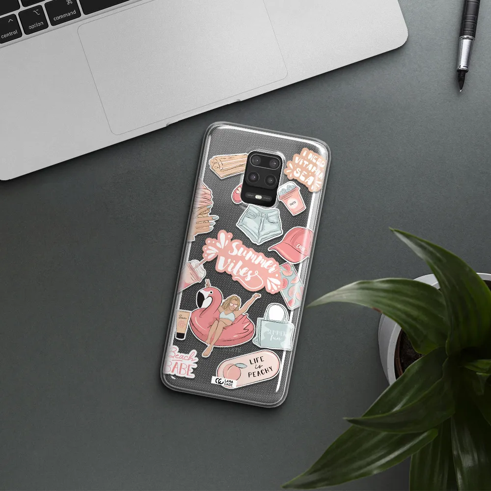 Summer Vibes Sticker Xiaomi Note 9S Clear TPU Case