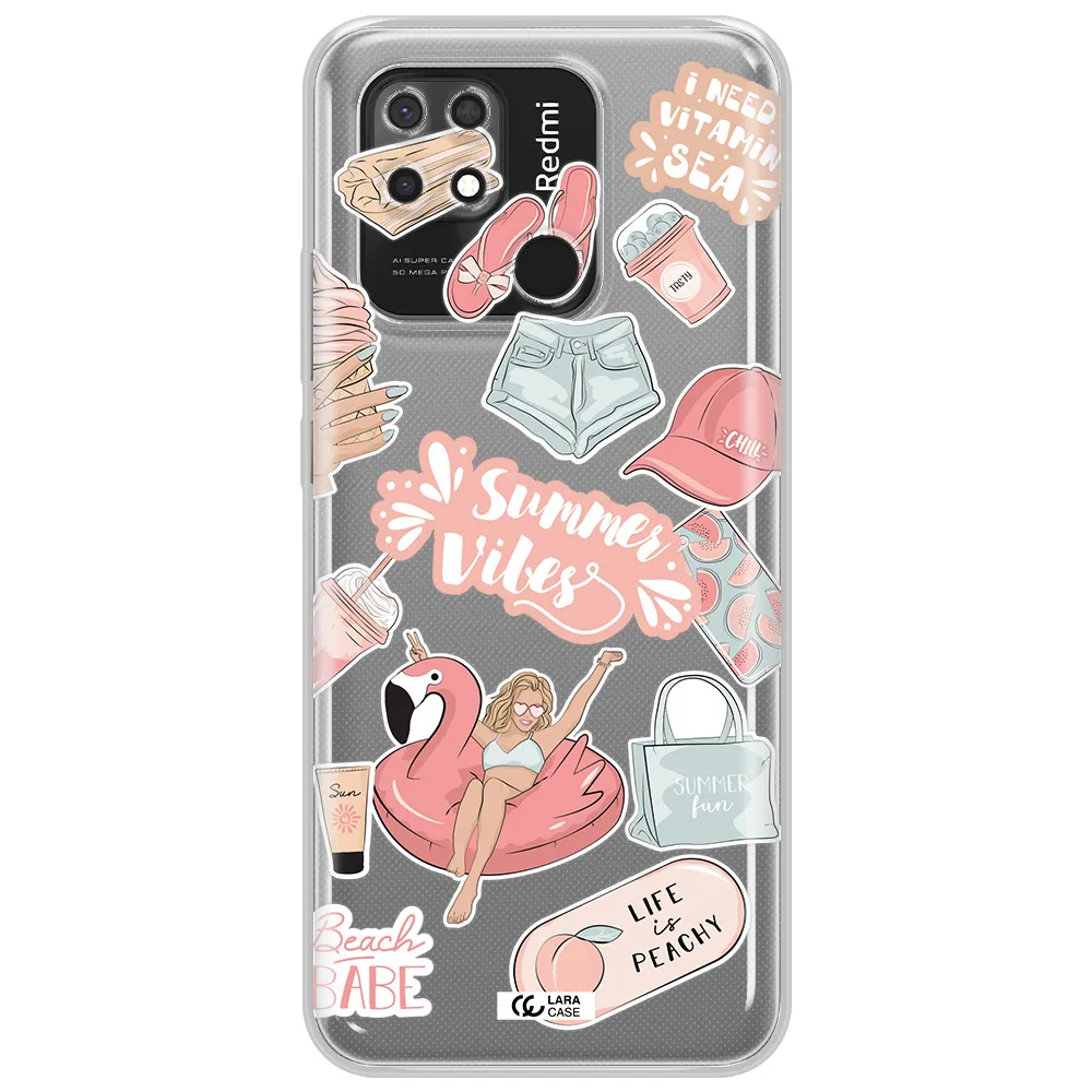 Summer Vibes Sticker Xiaomi Redmi 10C Clear TPU Case