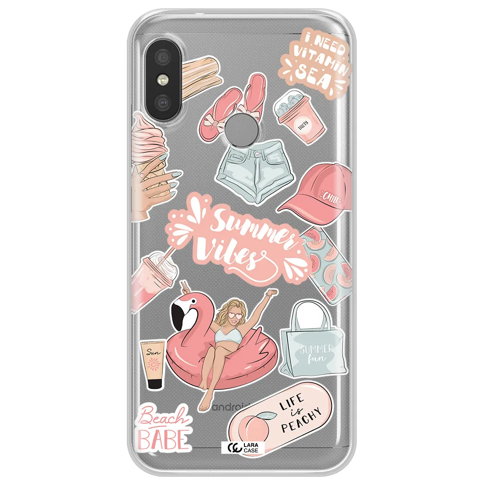 Summer Vibes Sticker Xiaomi Redmi 6 Pro Clear TPU Case