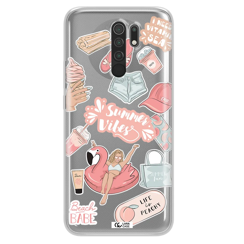 Summer Vibes Sticker Xiaomi Redmi 9 Clear TPU Case