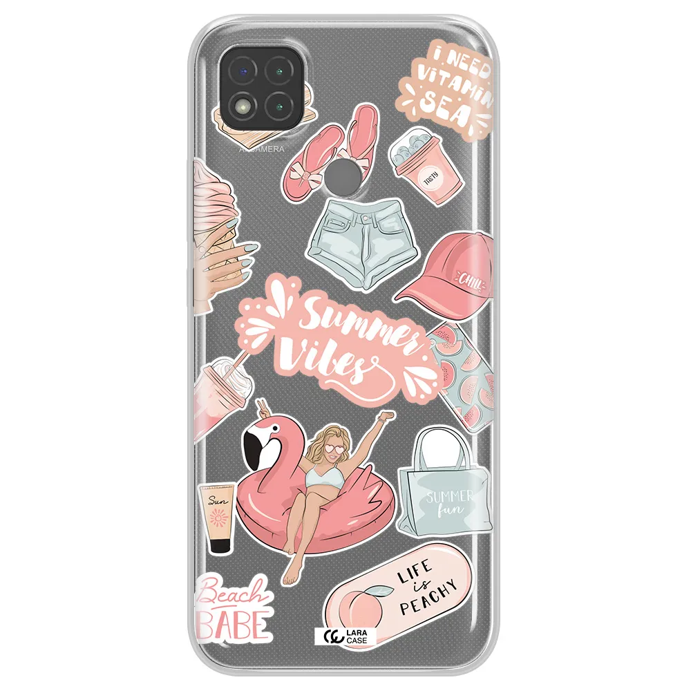 Summer Vibes Sticker Xiaomi Redmi 9C Clear TPU Case