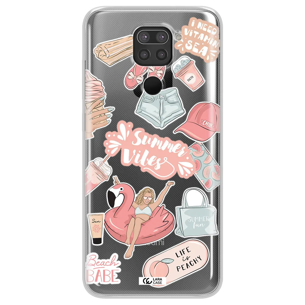 Summer Vibes Sticker Xiaomi Redmi Note 9 Clear TPU Case