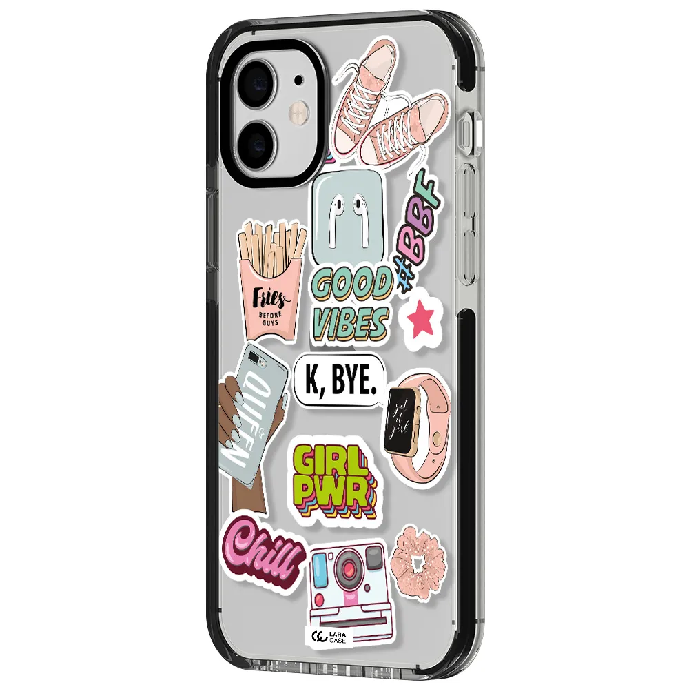 Girl Power Apple iPhone 11 impact black border Case