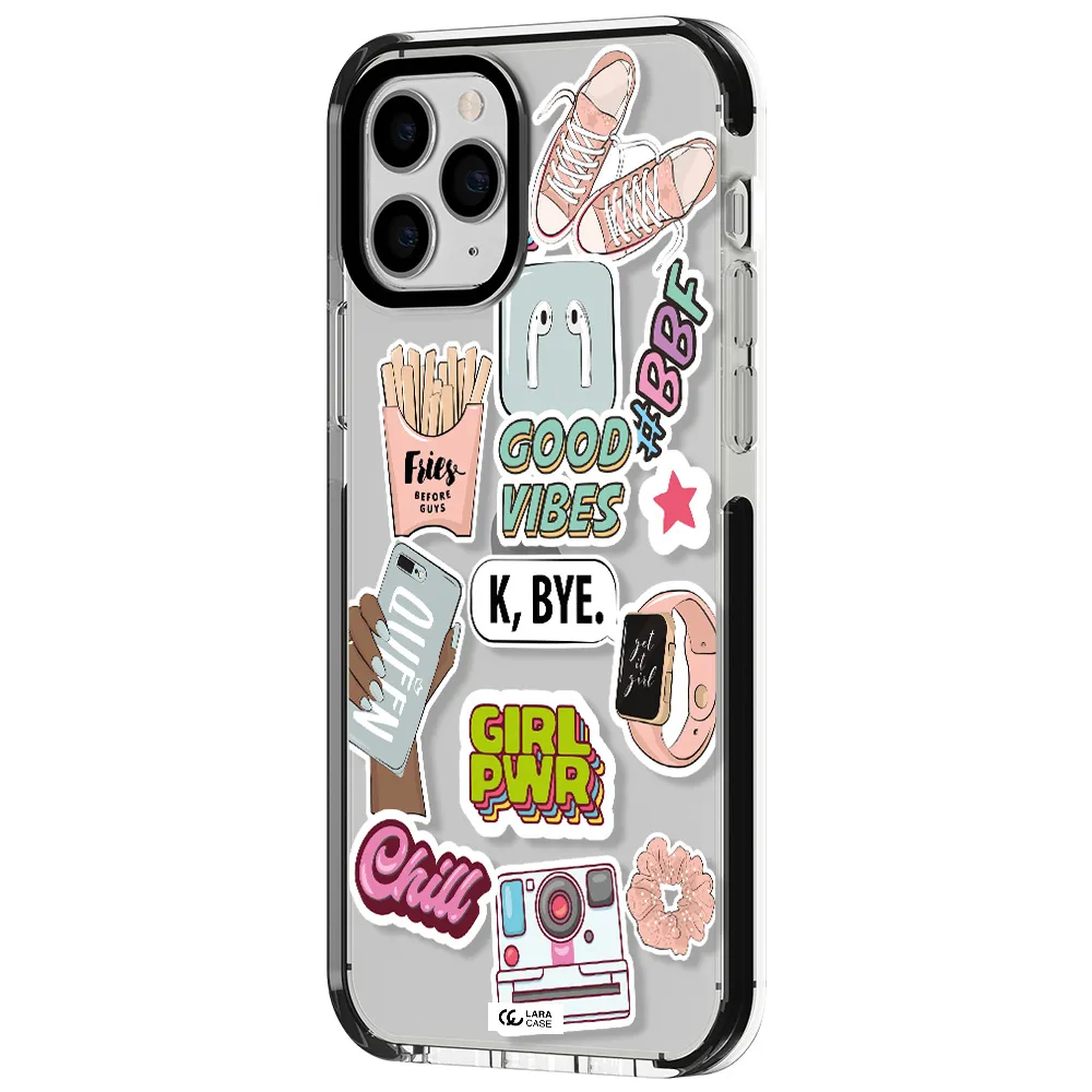 Girl Power Apple iPhone 11 pro impact black border Case