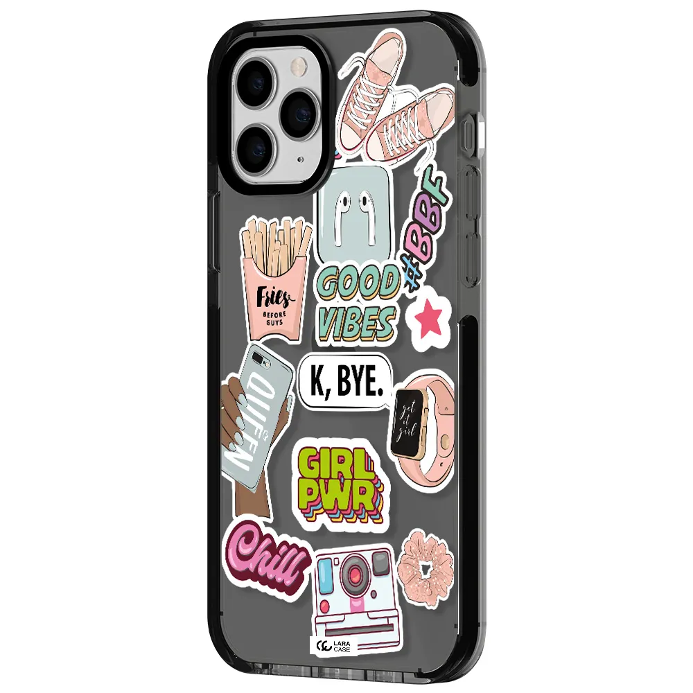 Girl Power Apple iPhone 11 pro impact Smoke Black Case