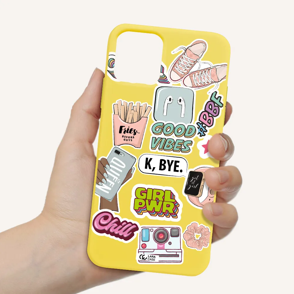 Girl Power Apple iPhone 11 pro max Silicone canary yellow Case