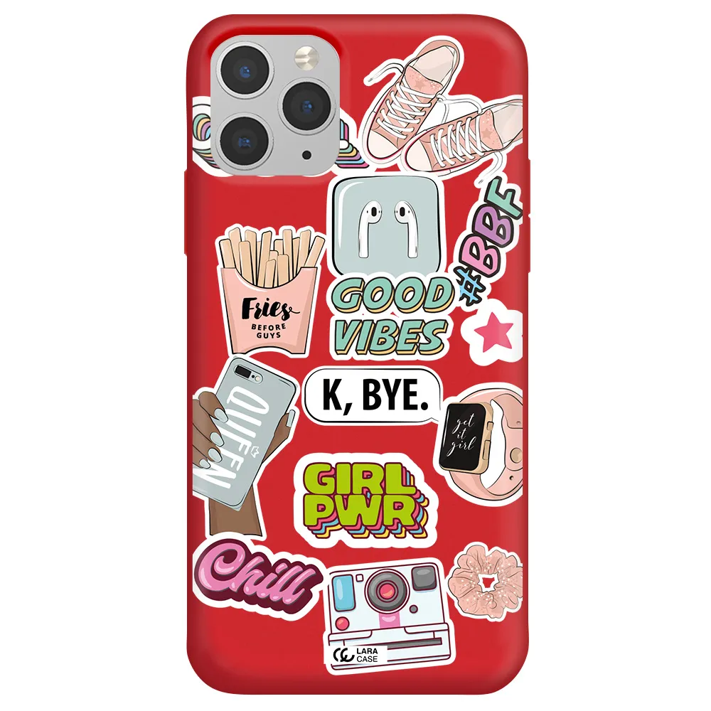 Girl Power Apple iPhone 11 pro max Silicone Imperial Red Case