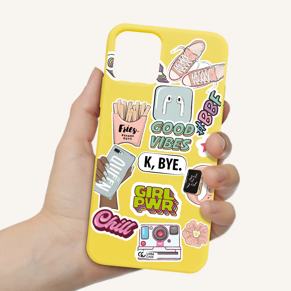 Girl Power Apple iPhone 11 pro Silicone canary yellow Case