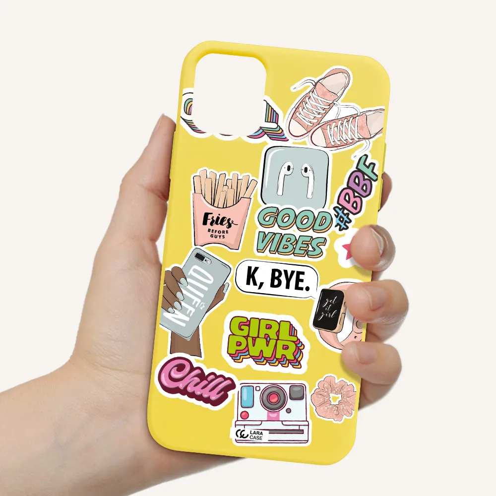 Girl Power Apple iPhone 11 Silicone canary yellow Case