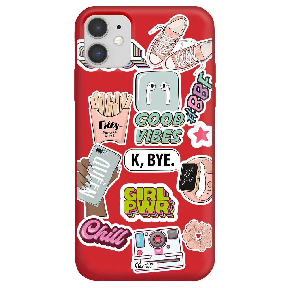 Girl Power Apple iPhone 11 Silicone Imperial Red Case
