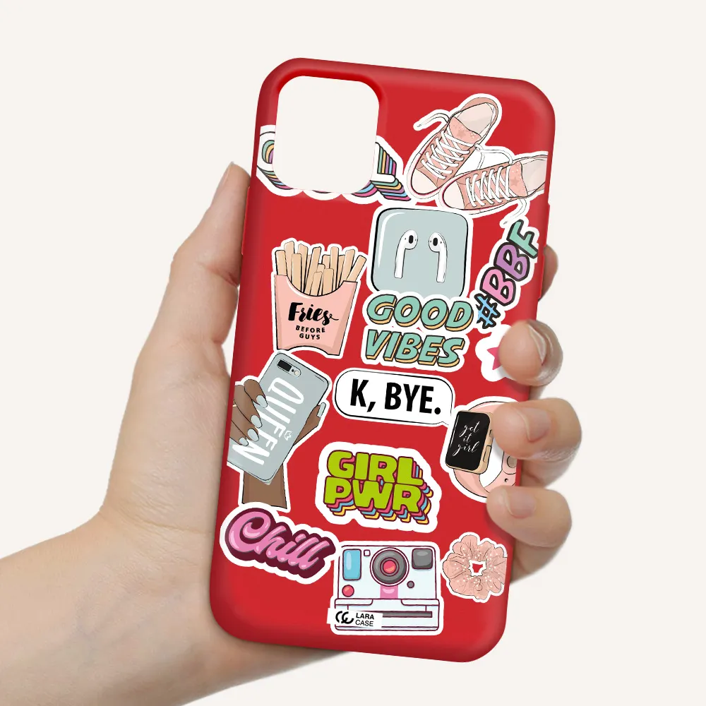 Girl Power Apple iPhone 11 Silicone Imperial Red Case