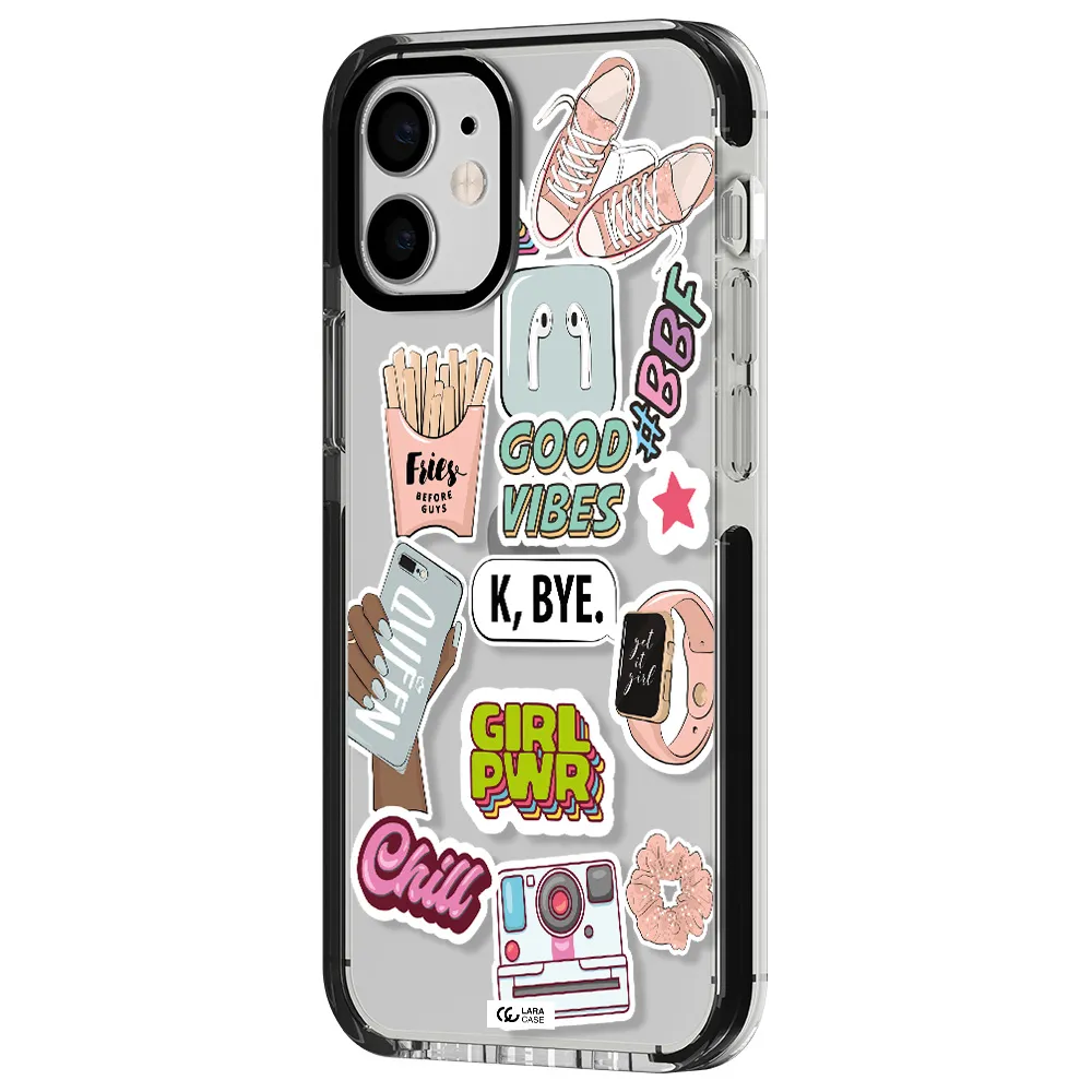 Girl Power Apple iPhone 12 mini impact black border Case