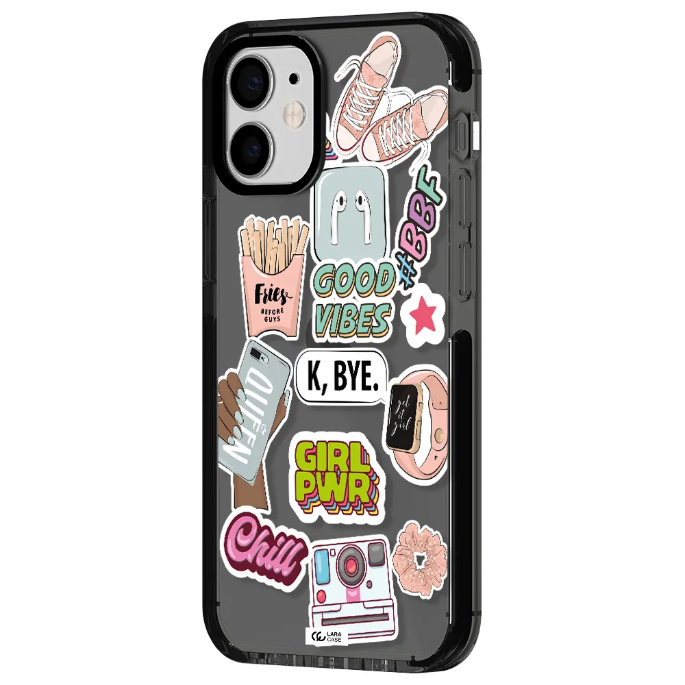 Girl Power Apple iPhone 12 mini impact Smoke Black Case