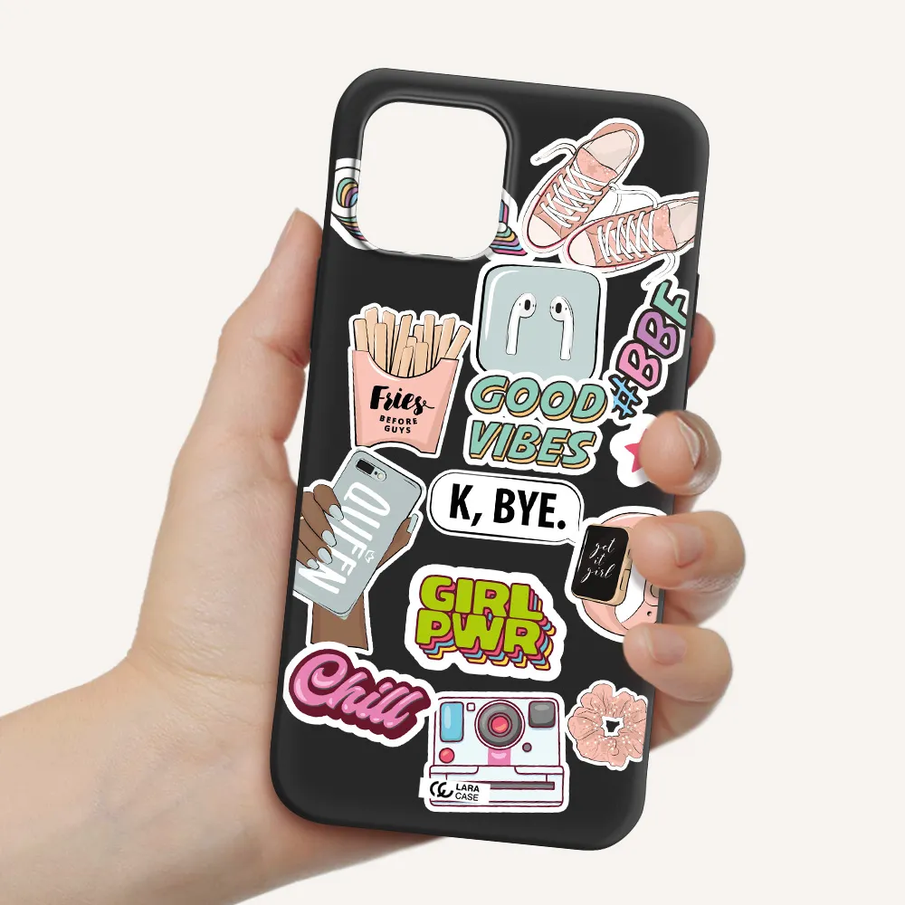 Girl Power Apple iPhone 12 mini Silicone black Case