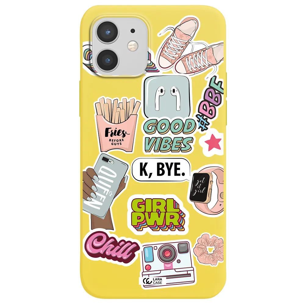 Girl Power Apple iPhone 12 mini Silicone canary yellow Case