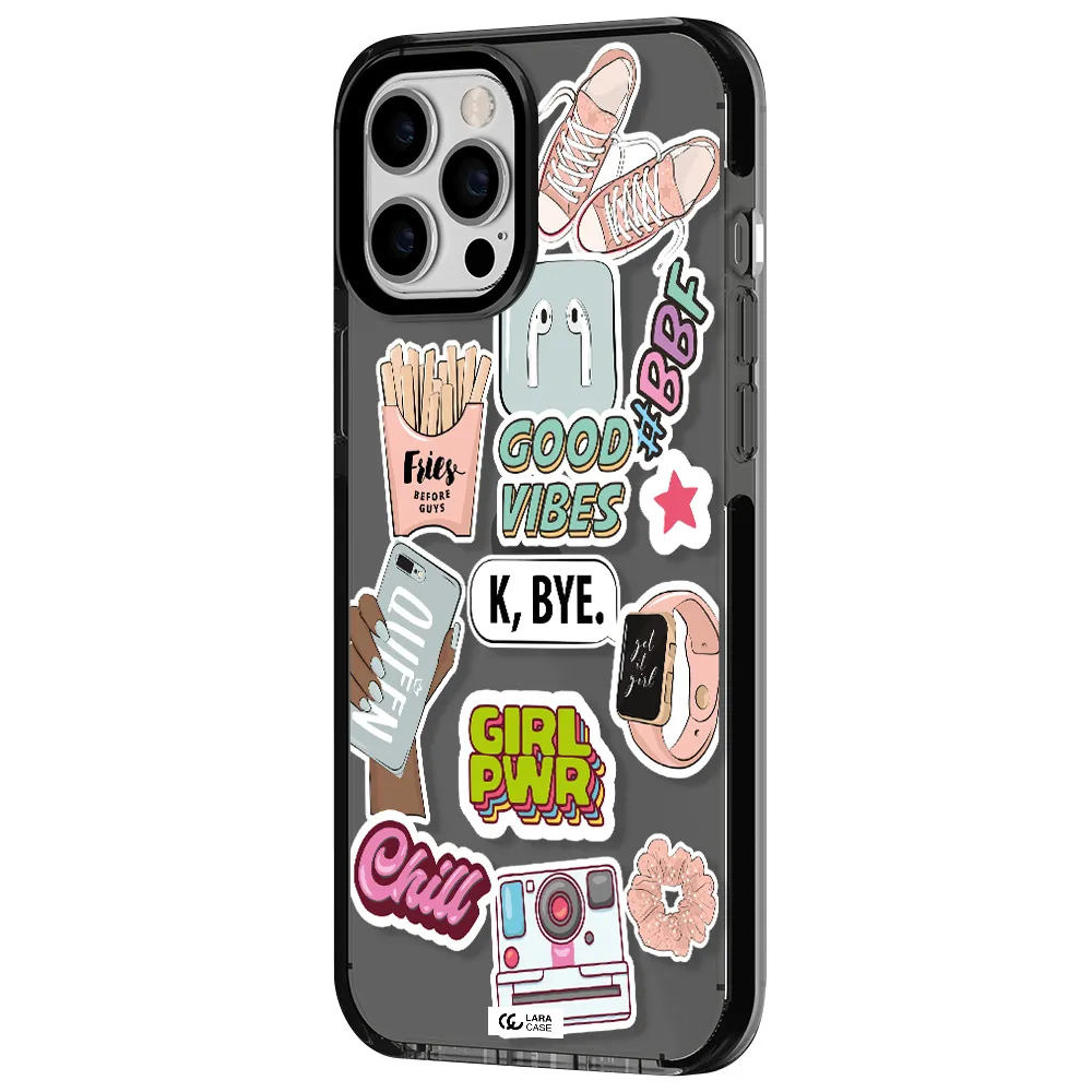 Girl Power Apple iPhone 12 pro max impact Smoke Black Case