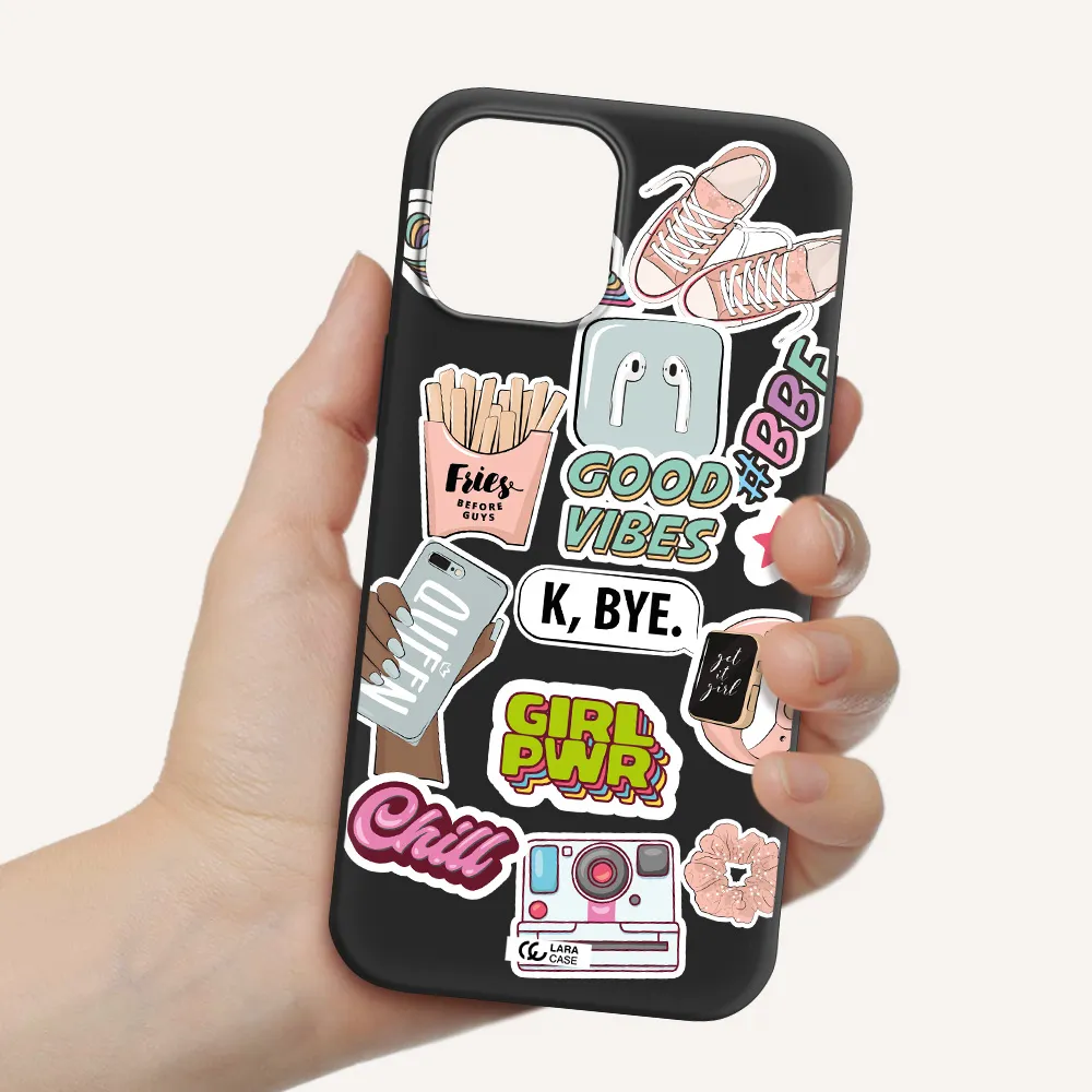 Girl Power Apple iPhone 12 pro Silicone black Case