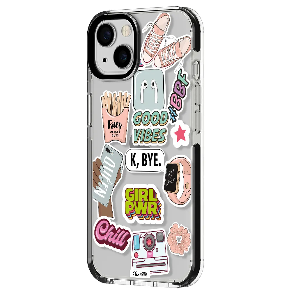 Girl Power Apple iPhone 13 impact black border Case