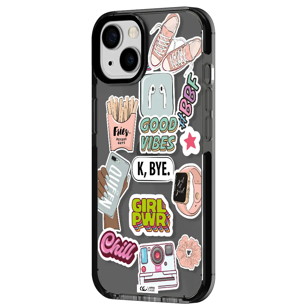 Girl Power Apple iPhone 13 impact Smoke Black Case