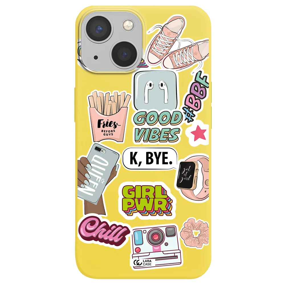 Girl Power Apple iPhone 13 mini Silicone canary yellow Case