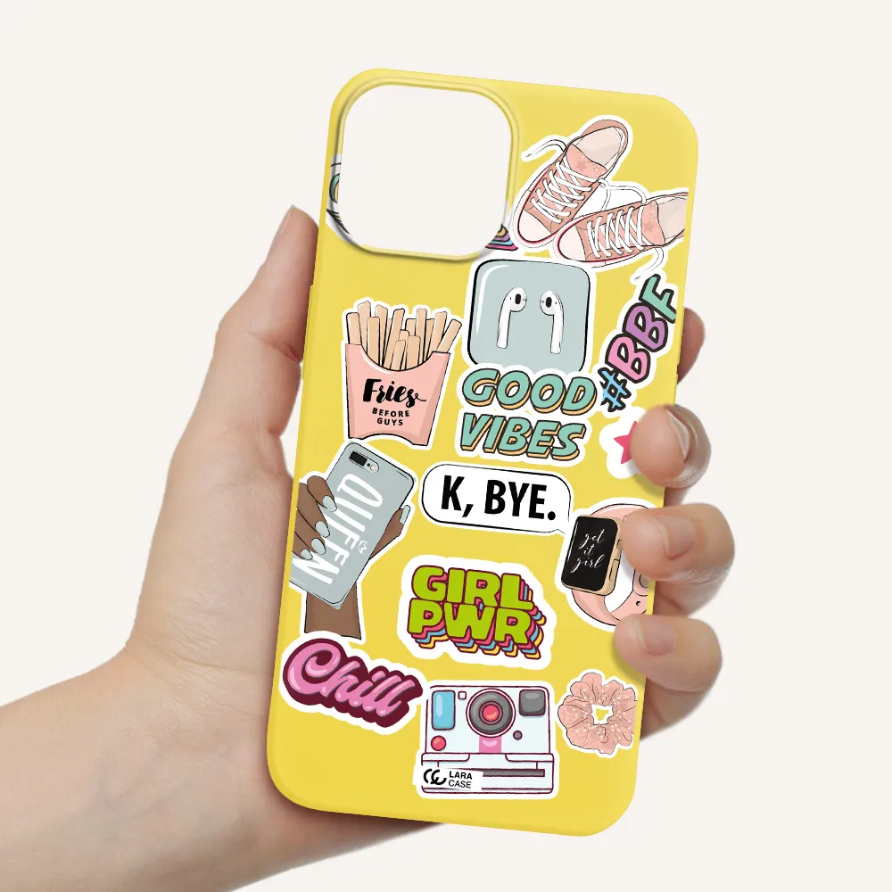 Girl Power Apple iPhone 13 mini Silicone canary yellow Case