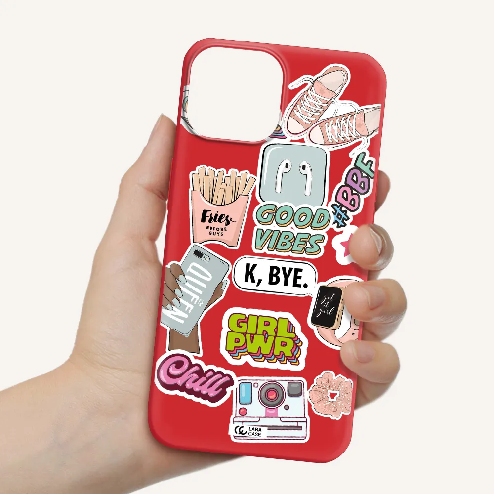 Girl Power Apple iPhone 13 mini Silicone Imperial Red Case