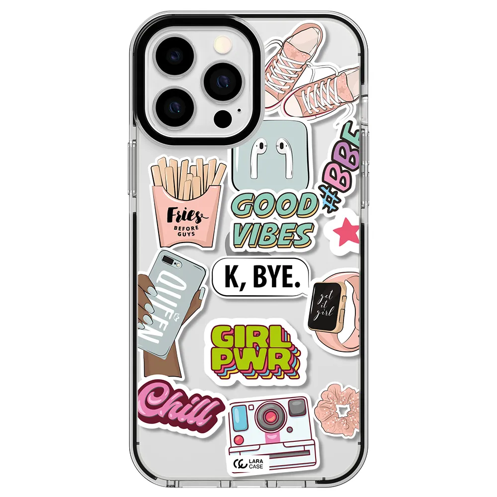 Girl Power Apple iPhone 13 Pro Max impact black border Case