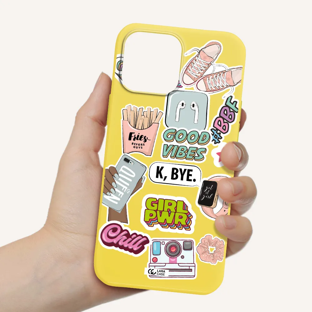 Girl Power Apple iPhone 13 Pro Max Silicone canary yellow Case