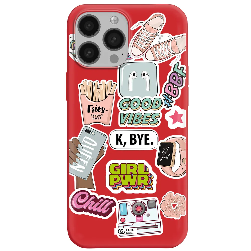 Girl Power Apple iPhone 13 Pro Max Silicone Imperial Red Case