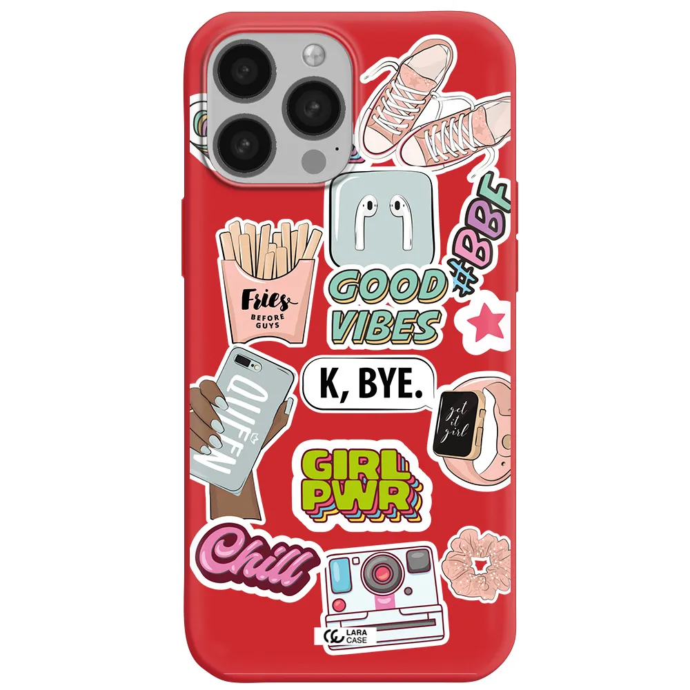 Girl Power Apple iPhone 13 Pro Silicone Imperial Red Case