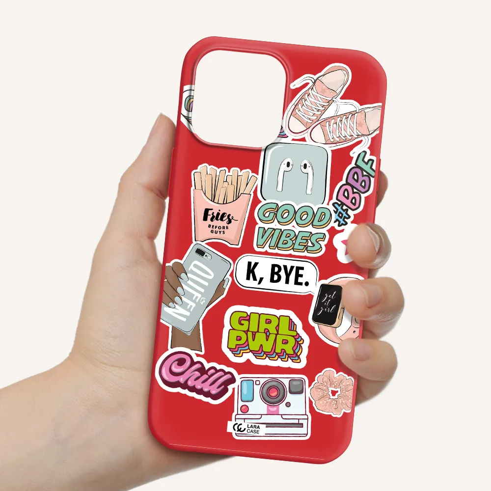 Girl Power Apple iPhone 13 Pro Silicone Imperial Red Case