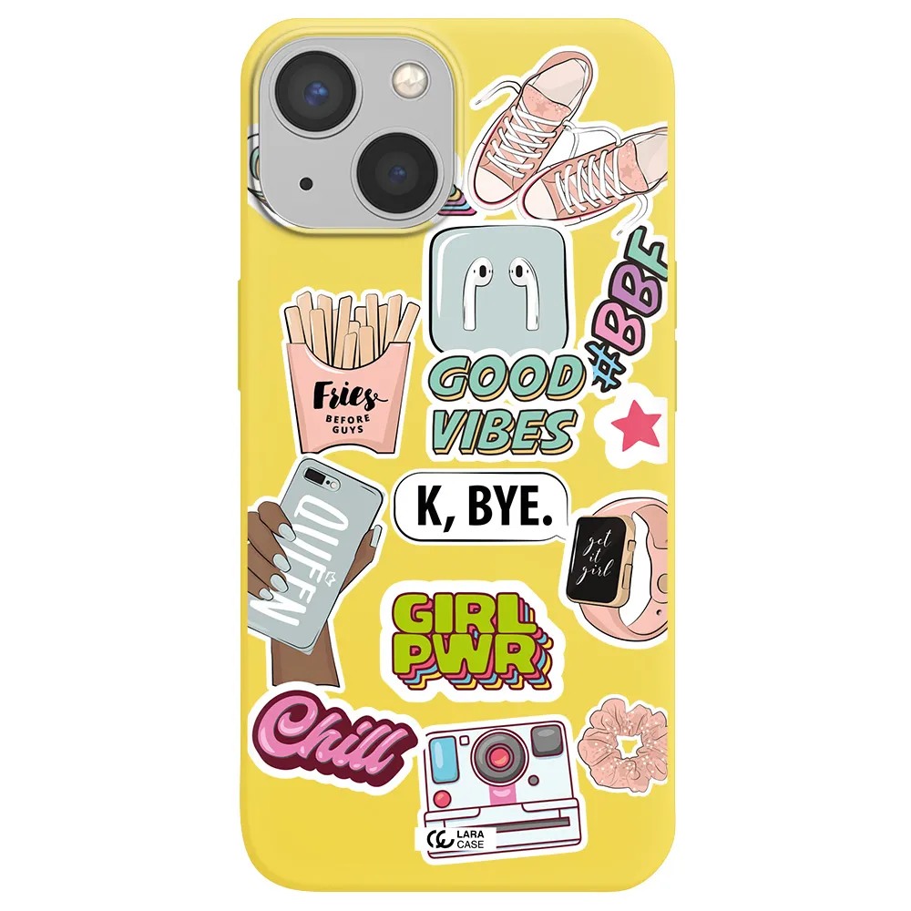 Girl Power Apple iPhone 13 Silicone canary yellow Case