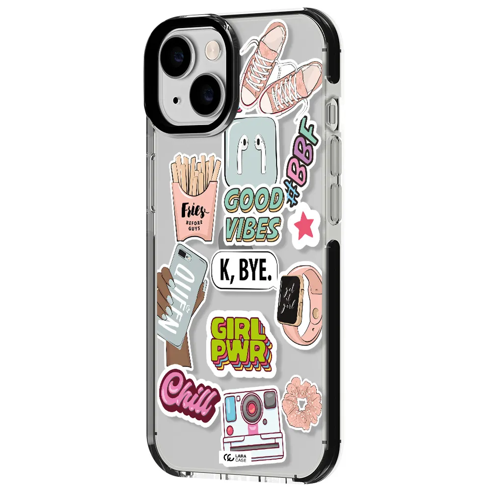 Girl Power Apple iPhone 14 impact black border Case