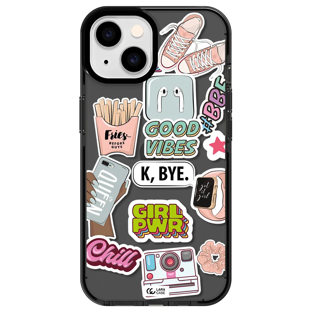 Girl Power Apple iPhone 14 impact Smoke Black Case