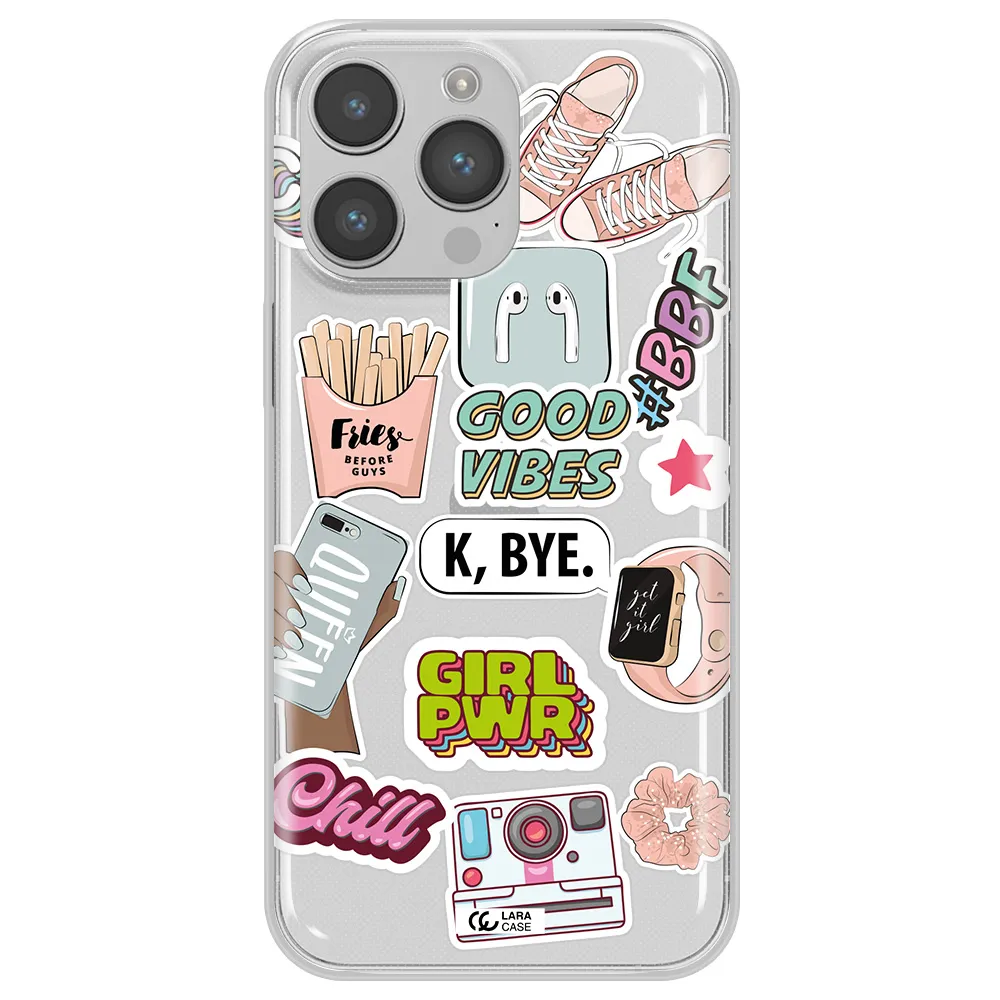 Girl Power Apple iPhone 14 pro Clear TPU Case