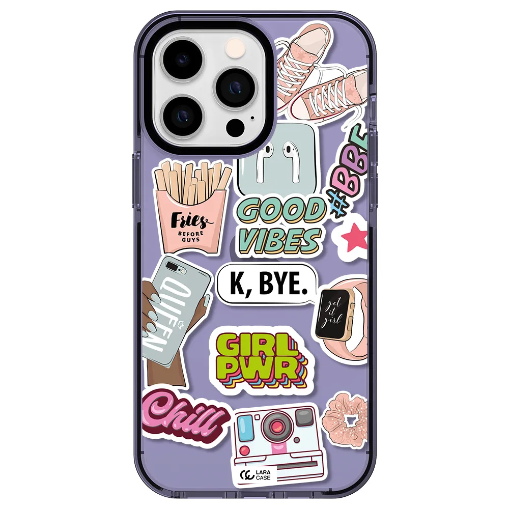 Girl Power Apple iPhone 14 pro max impact Lilac Case