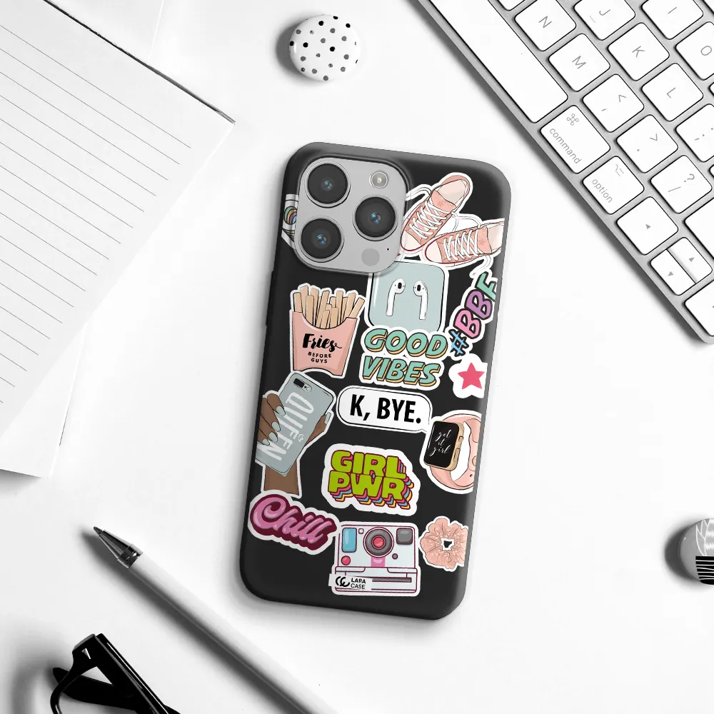 Girl Power Apple iPhone 14 pro Silicone black Case