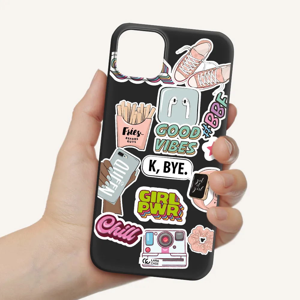 Girl Power Apple iPhone 14 Silicone black Case