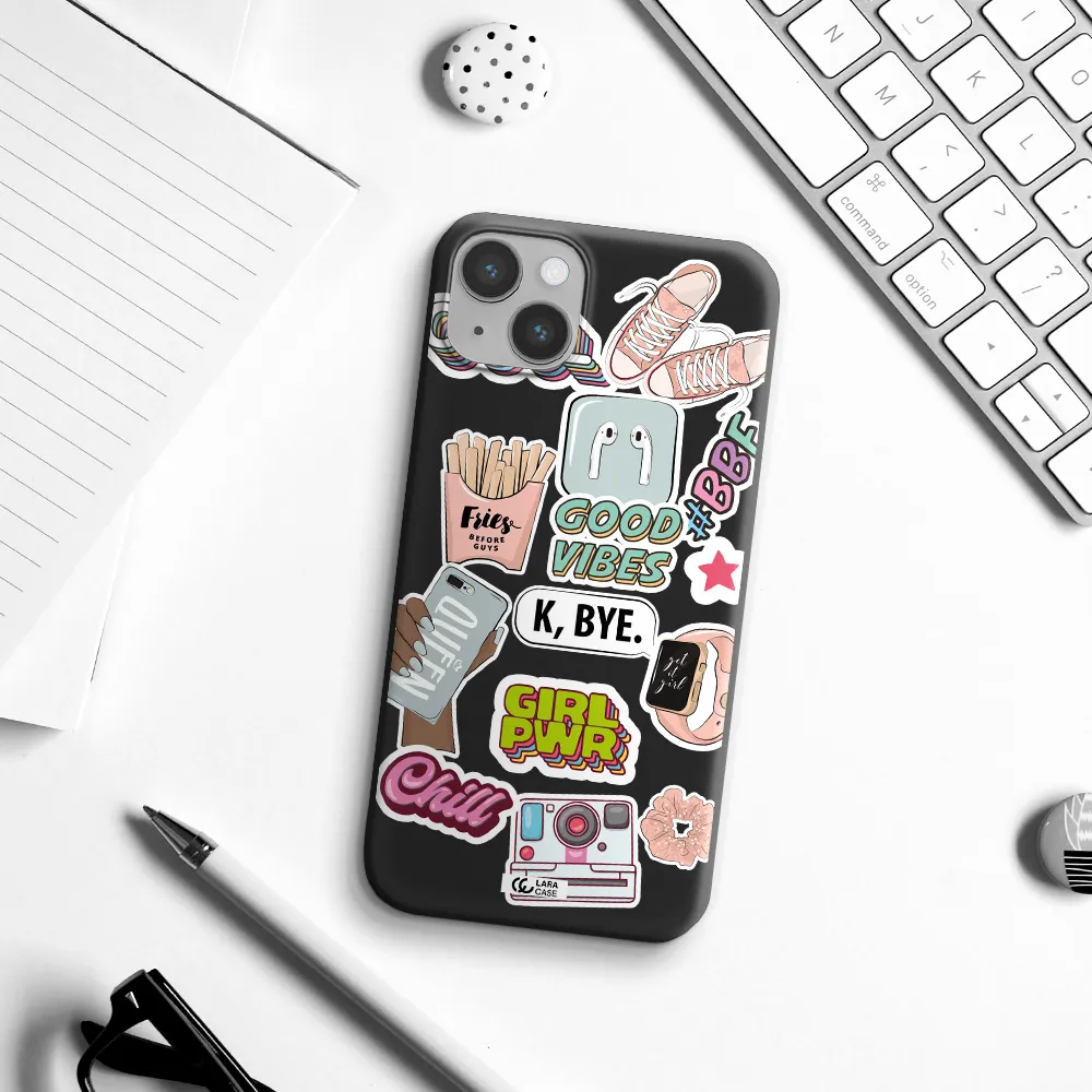Girl Power Apple iPhone 14 Silicone black Case