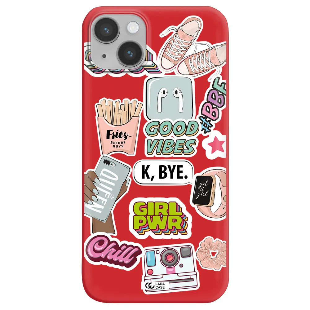 Girl Power Apple iPhone 14 Silicone Imperial Red Case