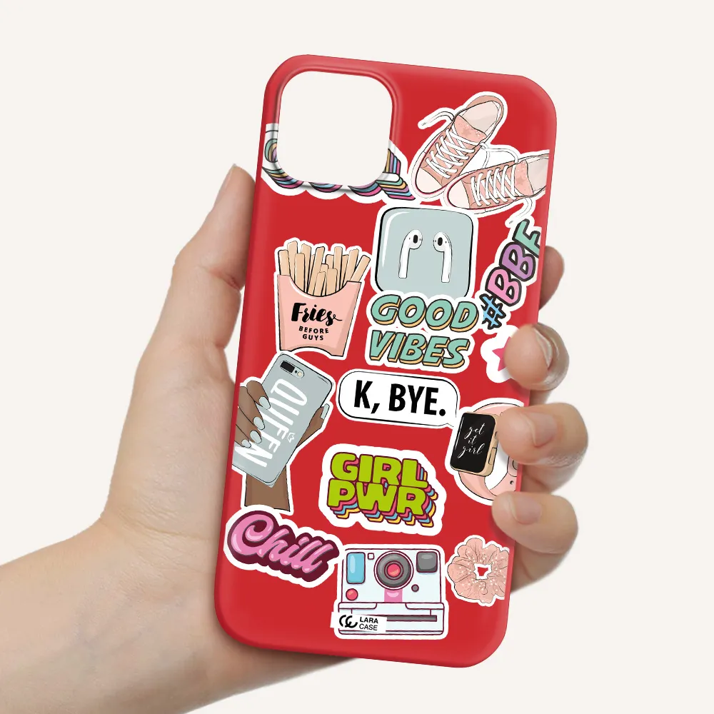 Girl Power Apple iPhone 14 Silicone Imperial Red Case