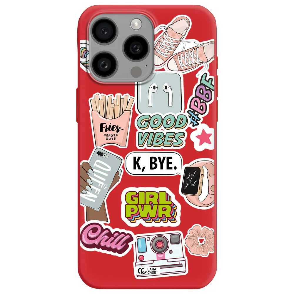 Girl Power Apple Iphone 15 Pro Max Silicone Imperial Red Case