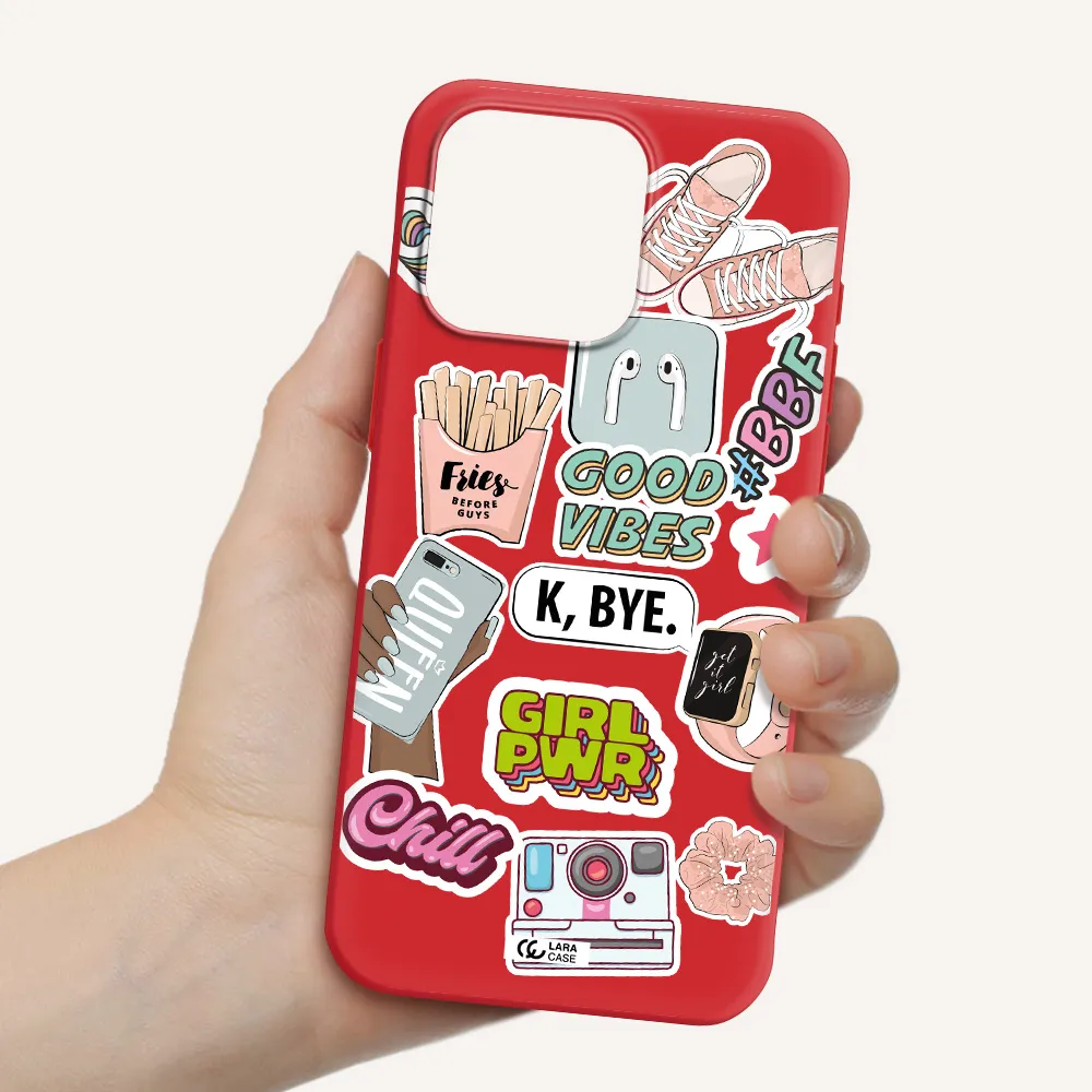 Girl Power Apple Iphone 15 Pro Max Silicone Imperial Red Case