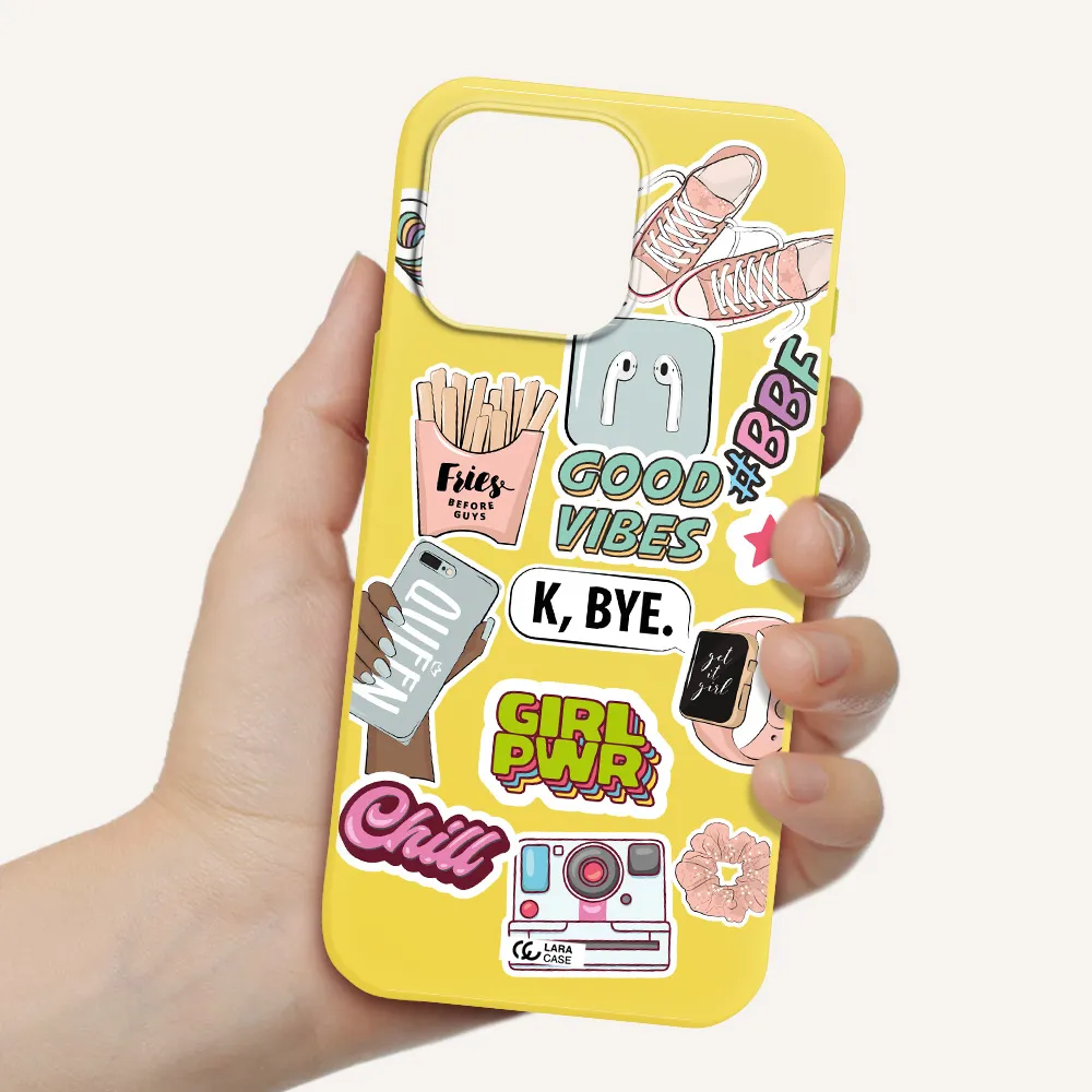 Girl Power Apple Iphone 16 Pro Max Silicone Canary Yellow Case