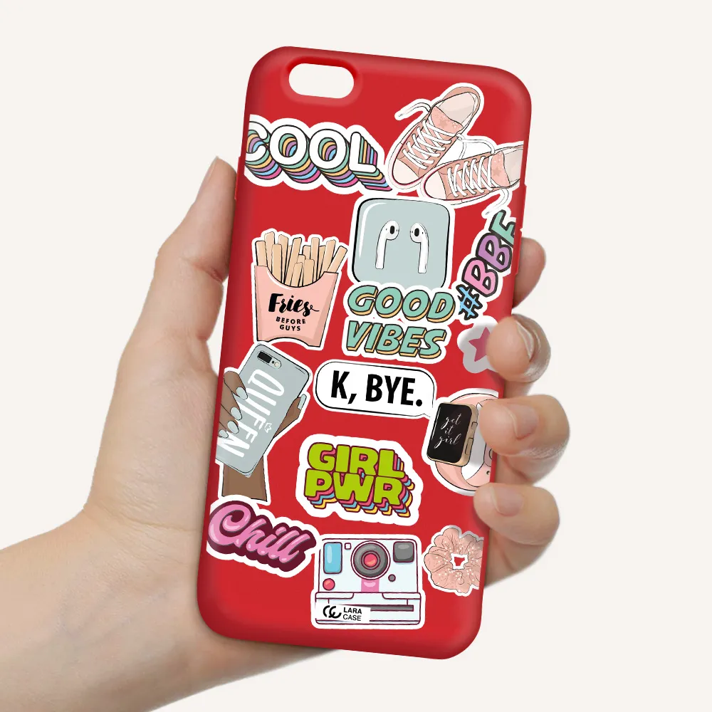 Girl Power Apple iPhone 6 plus Silicone Imperial Red Case