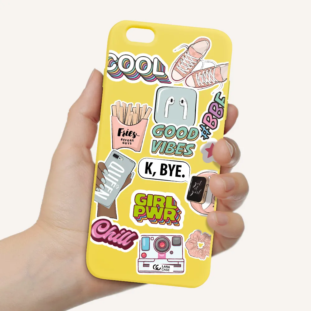 Girl Power Apple iPhone 6 s plus Silicone canary yellow Case